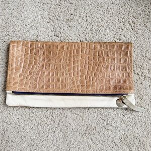 Clare V leather fold over clutch